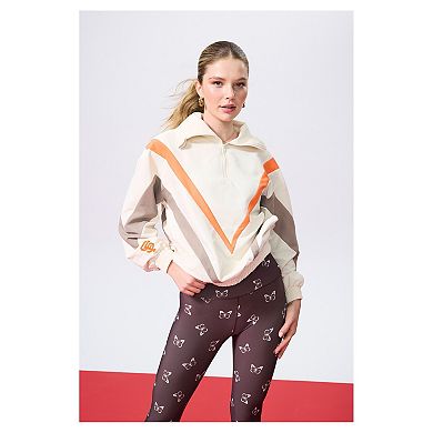 Women's Terez Cream San Francisco Giants Ripstop Chevron Quarter-Zip Pullover