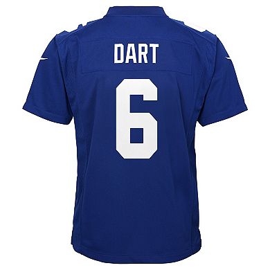 Youth Nike Jaxson Dart Royal New York Giants Team Game Jersey