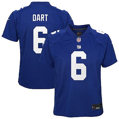 Youth Nike Jaxson Dart Royal New York Giants Team Game Jersey