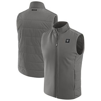 Men's J. Palmer Graphite Las Vegas Raiders Front Office Full-Zip Vest
