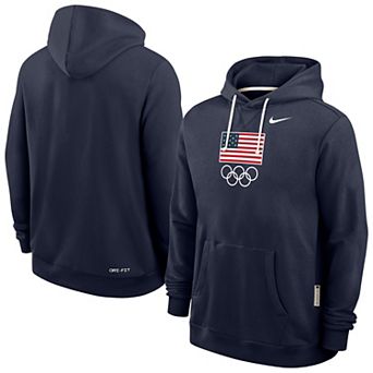 Men's Nike Navy Team USA Standard Issue Dri-Fit Hoodie