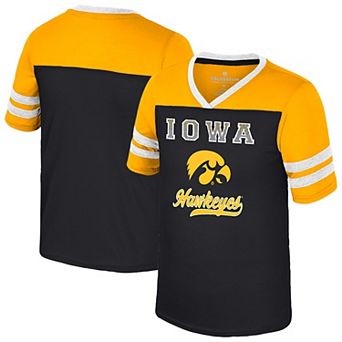 Girls Youth Colosseum Black Iowa Hawkeyes Princess Bubblegum Bling T-Shirt