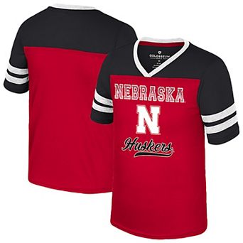 Girls Youth Colosseum Scarlet Nebraska Huskers Princess Bubblegum Bling T-Shirt