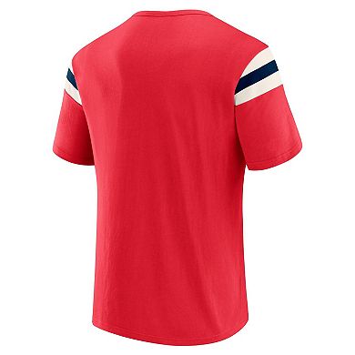 Men's Darius Rucker Collection by Fanatics Red Washington Nationals Distressed Sleeve Stripe T-Shirt