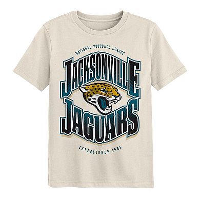 Youth Outerstuff Cream Jacksonville Jaguars Huddle T-Shirt