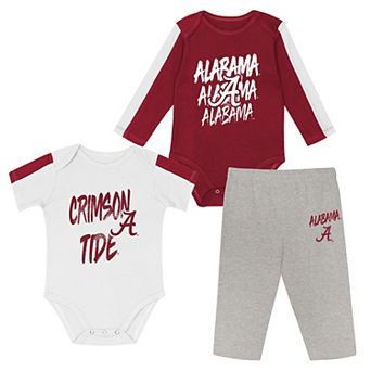 Infant Outerstuff Crimson/White Alabama Crimson Tide Double Down Creeper and Pants 3 pc Set