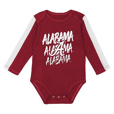 Infant Outerstuff Crimson/White Alabama Crimson Tide Double Down Bodysuit and Pants 3-Piece Set