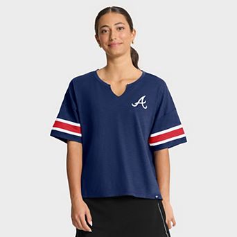 Women's Fanatics Navy Atlanta Braves Curl Route T-Shirt