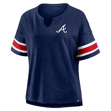Women's Fanatics Navy Atlanta Braves Curl Route T-Shirt