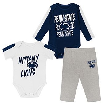 Infant Outerstuff Navy/White Penn State Nittany Lions Double Down Creeper and Pants 3 pc Set
