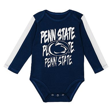 Infant Outerstuff Navy/White Penn State Nittany Lions Double Down Bodysuit and Pants 3-Piece Set