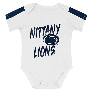 Infant Outerstuff Navy/White Penn State Nittany Lions Double Down Bodysuit and Pants 3-Piece Set