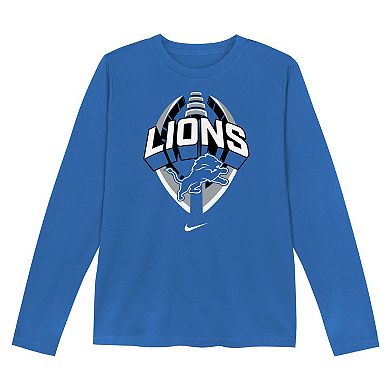 Preschool Nike Blue Detroit Lions Primetime Legend Icon Long Sleeve Performance T-Shirt