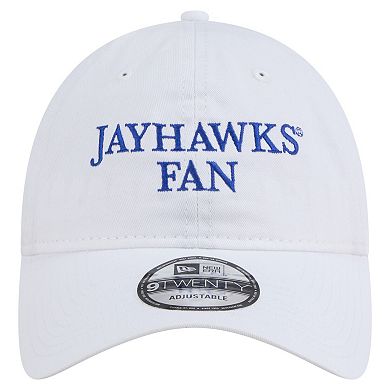 Men's New Era White Kansas Jayhawks Fan 9TWENTY Adjustable Hat