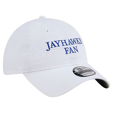 Men's New Era White Kansas Jayhawks Fan 9TWENTY Adjustable Hat