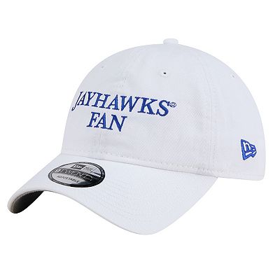 Men's New Era White Kansas Jayhawks Fan 9TWENTY Adjustable Hat