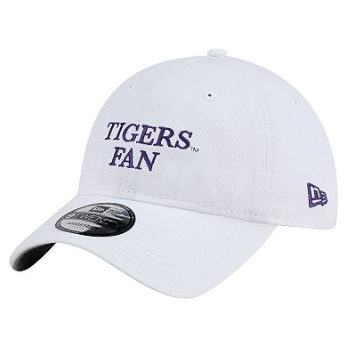 Men's New Era White LSU Tigers Fan 9TWENTY Adjustable Hat