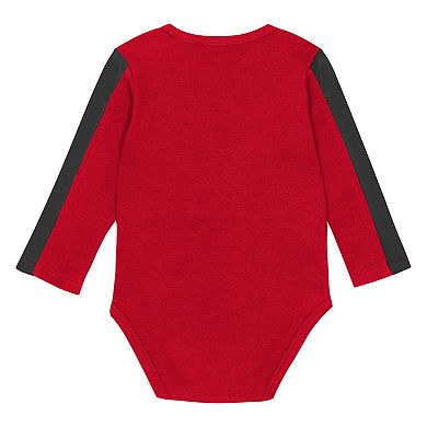 Infant Outerstuff Red/Black Georgia Bulldogs Double Down Bodysuit and Pants 3-Piece Set
