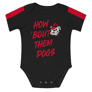 Infant Outerstuff Red/Black Georgia Bulldogs Double Down Bodysuit and Pants 3-Piece Set