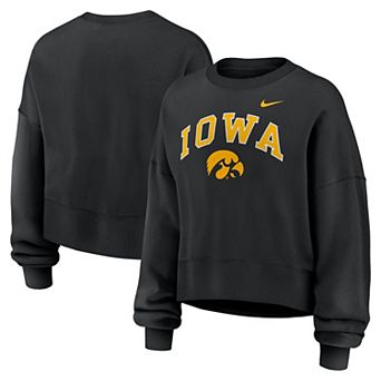 Women's Nike Black Iowa Hawkeyes Oversized Phoenix Arch Pullover Sweatshirt