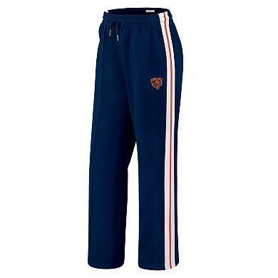 Women's WEAR by Erin Andrews Navy Chicago Bears Color-Block Straight Leg Pants