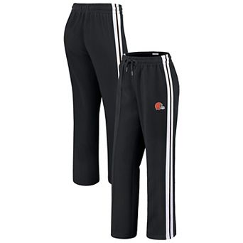 Women's WEAR by Erin Andrews Black Cleveland Browns Color-Block Straight Leg Pants