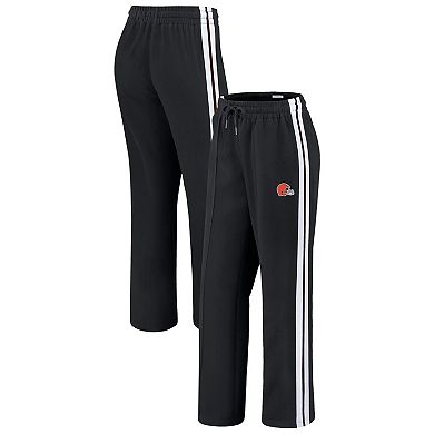 Women's WEAR by Erin Andrews Black Cleveland Browns Color-Block Straight Leg Pants