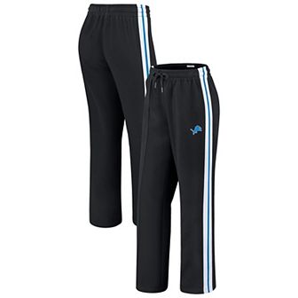 Women's WEAR by Erin Andrews Black Detroit Lions Color-Block Straight Leg Pants