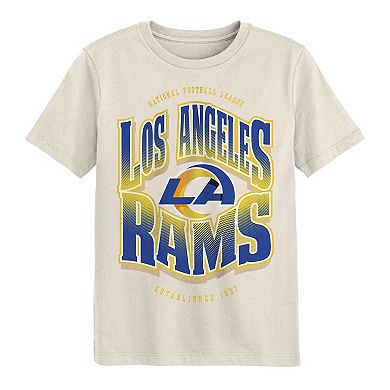 Youth Outerstuff Cream Los Angeles Rams Huddle T-Shirt