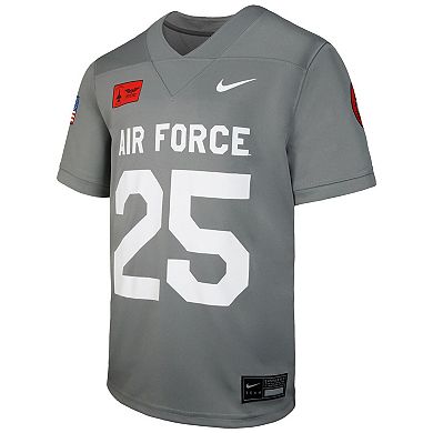 Youth Nike #25 Gray Air Force Falcons APLS Fighting Falcon Collection Football Game Jersey