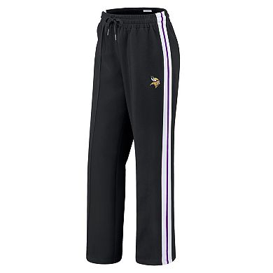 Women's WEAR by Erin Andrews Black Minnesota Vikings Color-Block Straight Leg Pants