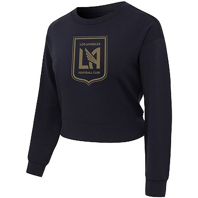 Women's Concepts Sport Black LAFC Darby Knit Long Sleeve Crop Top
