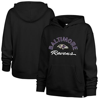Women's '47 Black Baltimore Ravens Whirlwind Naomi Pullover Hoodie