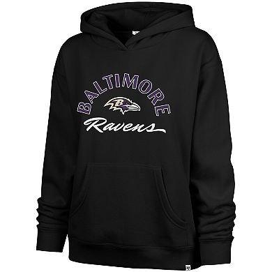 Women's '47 Black Baltimore Ravens Whirlwind Naomi Pullover Hoodie
