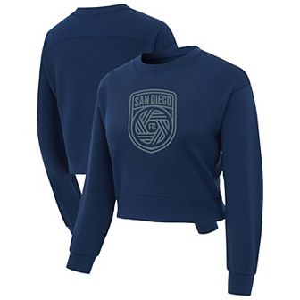 Women's Concepts Sport Navy San Diego FC Darby Knit Long Sleeve Crop Top