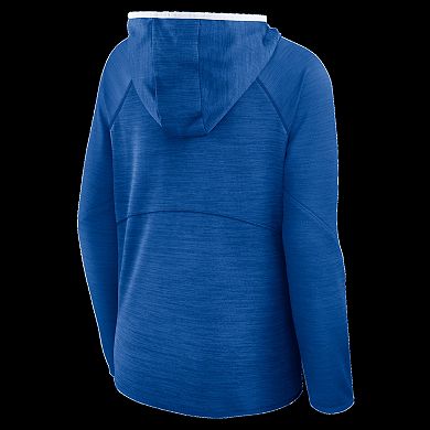 Women's Fanatics Royal New York Giants Redzone End Around Pass Raglan Full-Zip Hoodie