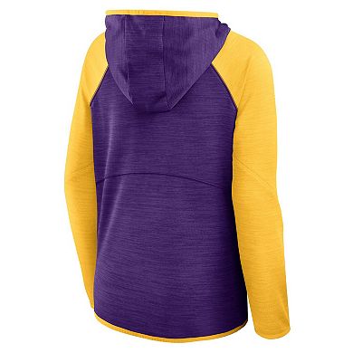 Women's Fanatics Purple/Gold Minnesota Vikings Redzone End Around Pass Raglan Full-Zip Hoodie
