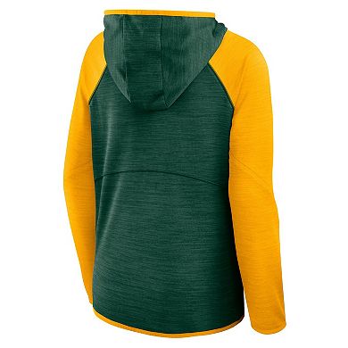 Women's Fanatics Green/Gold Green Bay Packers Redzone End Around Pass Raglan Full-Zip Hoodie