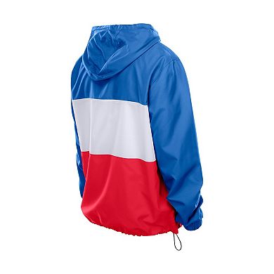 Men's New Era Royal Buffalo Bills Ripstop Quarter-Zip Hooded Windbreaker