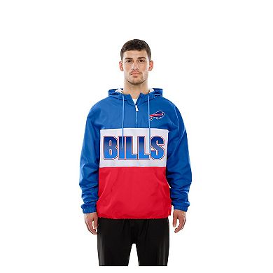 Men's New Era Royal Buffalo Bills Ripstop Quarter-Zip Hooded Windbreaker