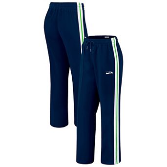 Women's WEAR by Erin Andrews College Navy Seattle Seahawks Color-Block Straight Leg Pants