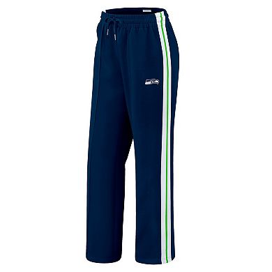 Women's WEAR by Erin Andrews College Navy Seattle Seahawks Color-Block Straight Leg Pants