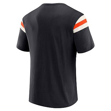 Men's Darius Rucker Collection by Fanatics Black Baltimore Orioles Distressed Sleeve Stripe T-Shirt