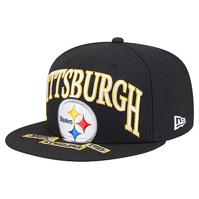 Men's New Era Black Pittsburgh Steelers Oversized 59FIFTY Fitted Hat