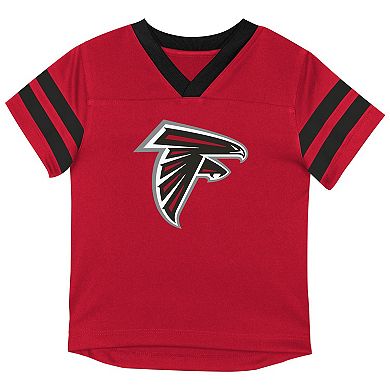 Toddler Outerstuff Red/Black Atlanta Falcons Red Zone V-Neck T-Shirt & Pants Set