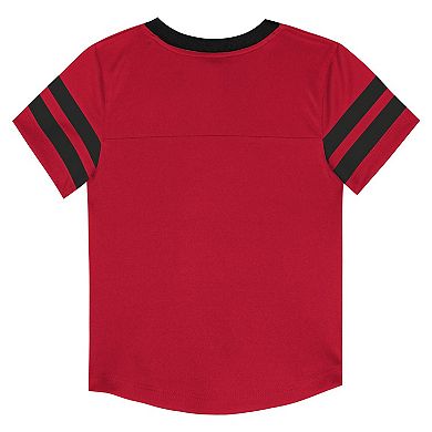 Toddler Outerstuff Red/Black Atlanta Falcons Red Zone V-Neck T-Shirt & Pants Set