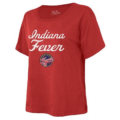 Women's Majestic Threads Red Indiana Fever The Edge Premium Boxy T-Shirt