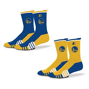 Unisex��Starter Royal/Gold Golden State Warriors Breakaway Crew Sock 2 Pack