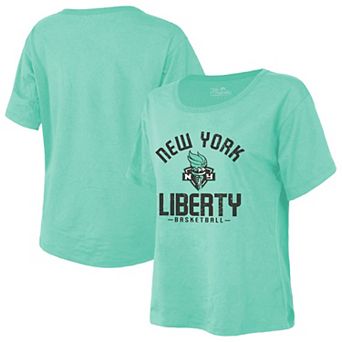 Women's Majestic Threads Mint New York Liberty The Edge Premium Boxy T-Shirt