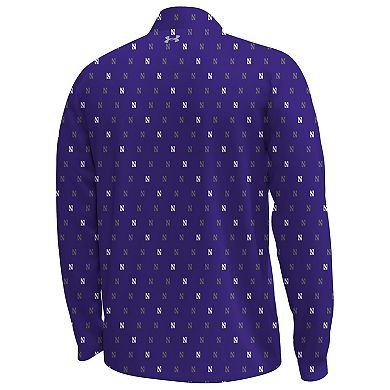 Men's Under Armour Purple Northwestern Wildcats Gameday Armourfuse Half-Zip Top